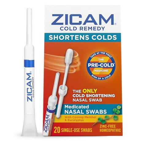 Zicam Cold Remedy Cold Shortening Medicated Nasal Swabs