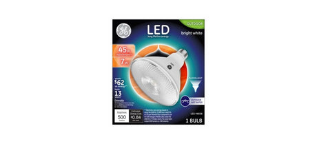 GE Lighting 38460 LED Flood Light Bulb, Bright White, Clear, Par38, 500 Lumens, 7-Watts