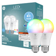 GE LED+ Color Changing LED Light Bulbs with Remote, No App or Wi-Fi Required, A19 Bulbs, CA Compliant (2 Pack)