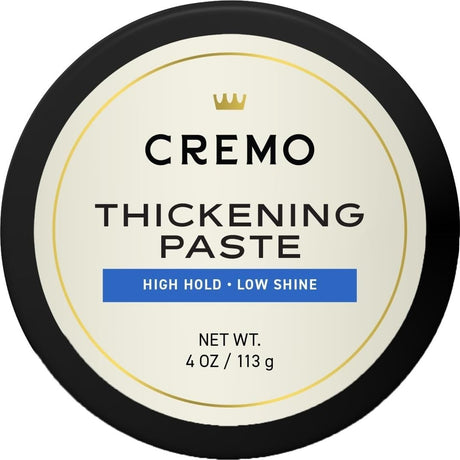 Cremo Thickening Hair Paste, High Hold & Low Shine, 4 oz