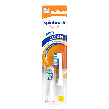 Spinbrush Pro Clean Replacement Heads, Soft Bristles