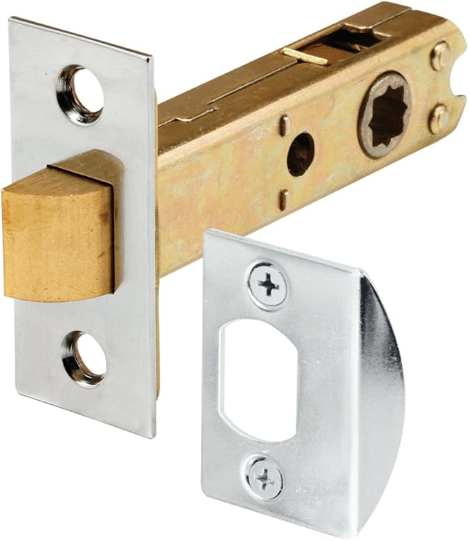 Passage Door Latch, 9/32 in. and 1/4 in. Square Drive, Steel, Chrome