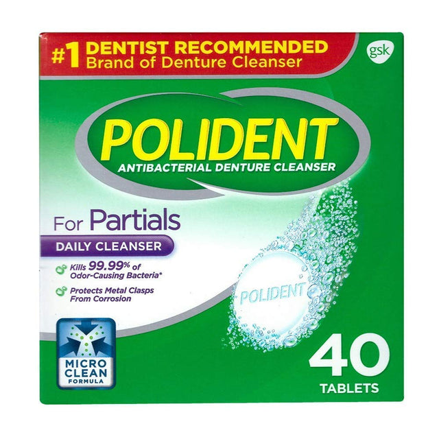 Polident 3 Minute Denture Cleanser Tablets - 40 Count