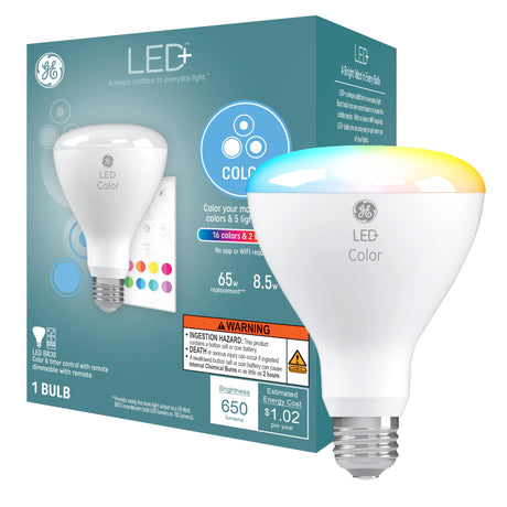 GE LED+ Color Changing LED Light Bulb with Remote