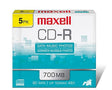 Maxell Slim Polycarbonate Substate 700Mb 80 Min CD-Recordable Slim Jewel 5 Pack