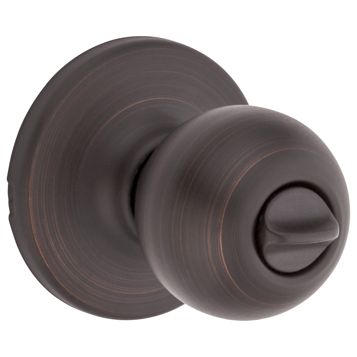 Kwikset Polo Interior Privacy Door Knob with Lock, Venetian Bronze Keyless Turn Lock Doorknob