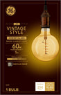 GE Vintage Style LED Globe Light Bulb, 5 Watts (60 Watt Equivalent) Warm Candle Light, Amber Glass, Medium Base, Dimmable