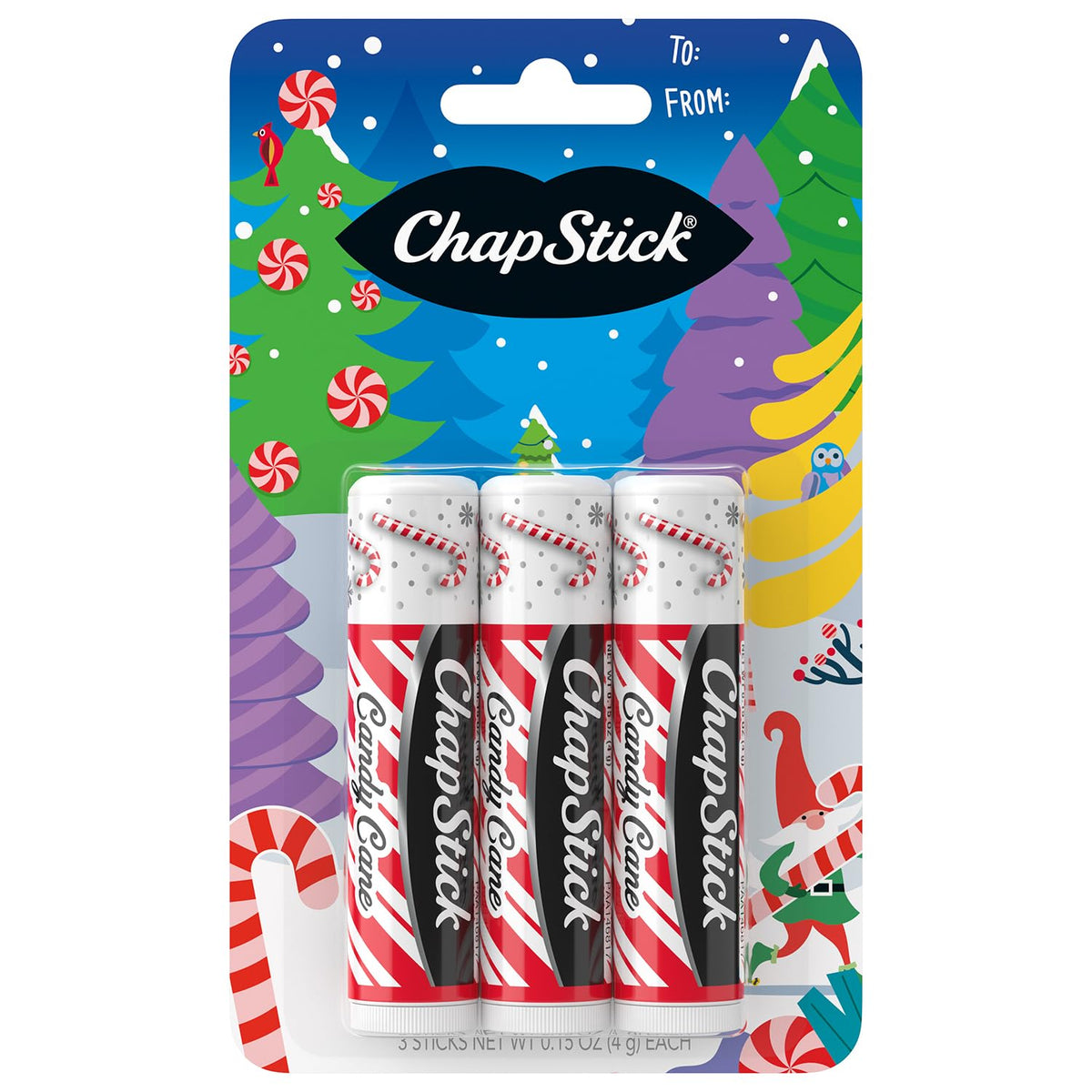 ChapStick Lip Balm, Candy Cane, 3-Count