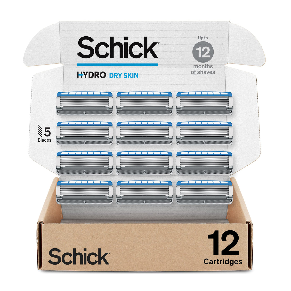 Schick Hydro Dry Skin Razor Refills, 12 Count