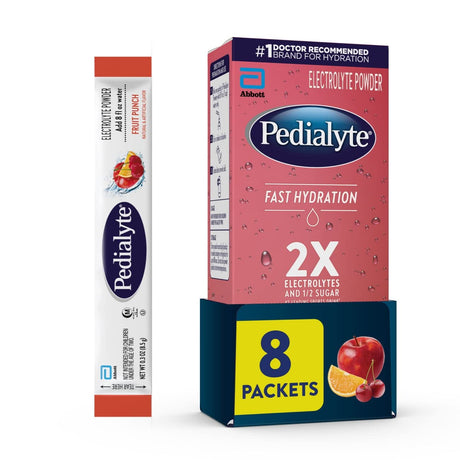 Pedialyte Fast Hydration Electrolyte Powder Packets, Fruit Punch