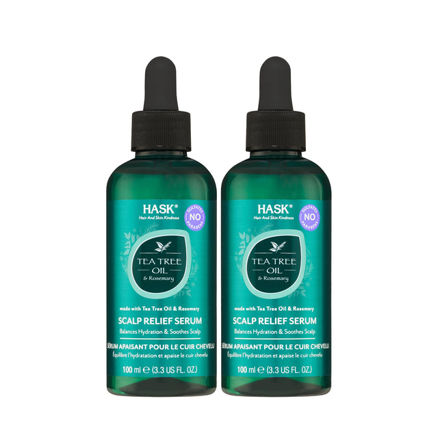 HASK Tea Tree Oil & Rosemary Scalp Relief Serum Pack of 2