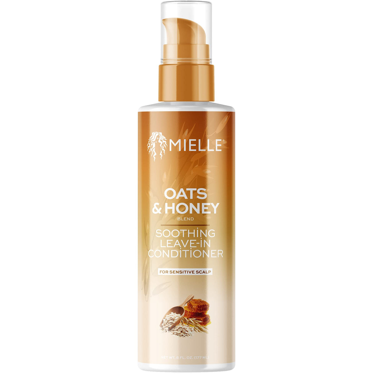 Mielle Organics Oats & Honey Soothing Leave-In Conditioner - Lightweight, Hydrating Conditioner for Natural Hair, 6 Ounce NO Cap
