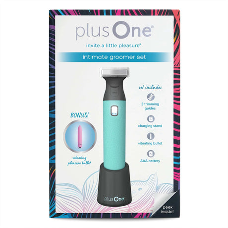 plusOne Intimate Groomer Set, Trimmer and Travel Bullet Vibrator, Waterproof and Rechargeable for Effortless Grooming and Discreet Pleasure