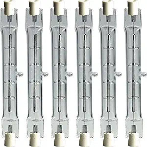 GE Proline Halogen Light Bulb, T3 Tube Light Bulb, 300-Watt, 5760 Lumen, R7S Base, White, 6-Pack, Tubular Light Bulbs