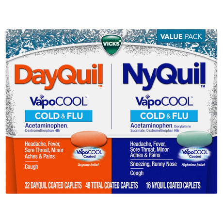 Vicks DayQuil and NyQuil VapoCOOL SEVERE Combo Cold & Flu + Congestion Medicine