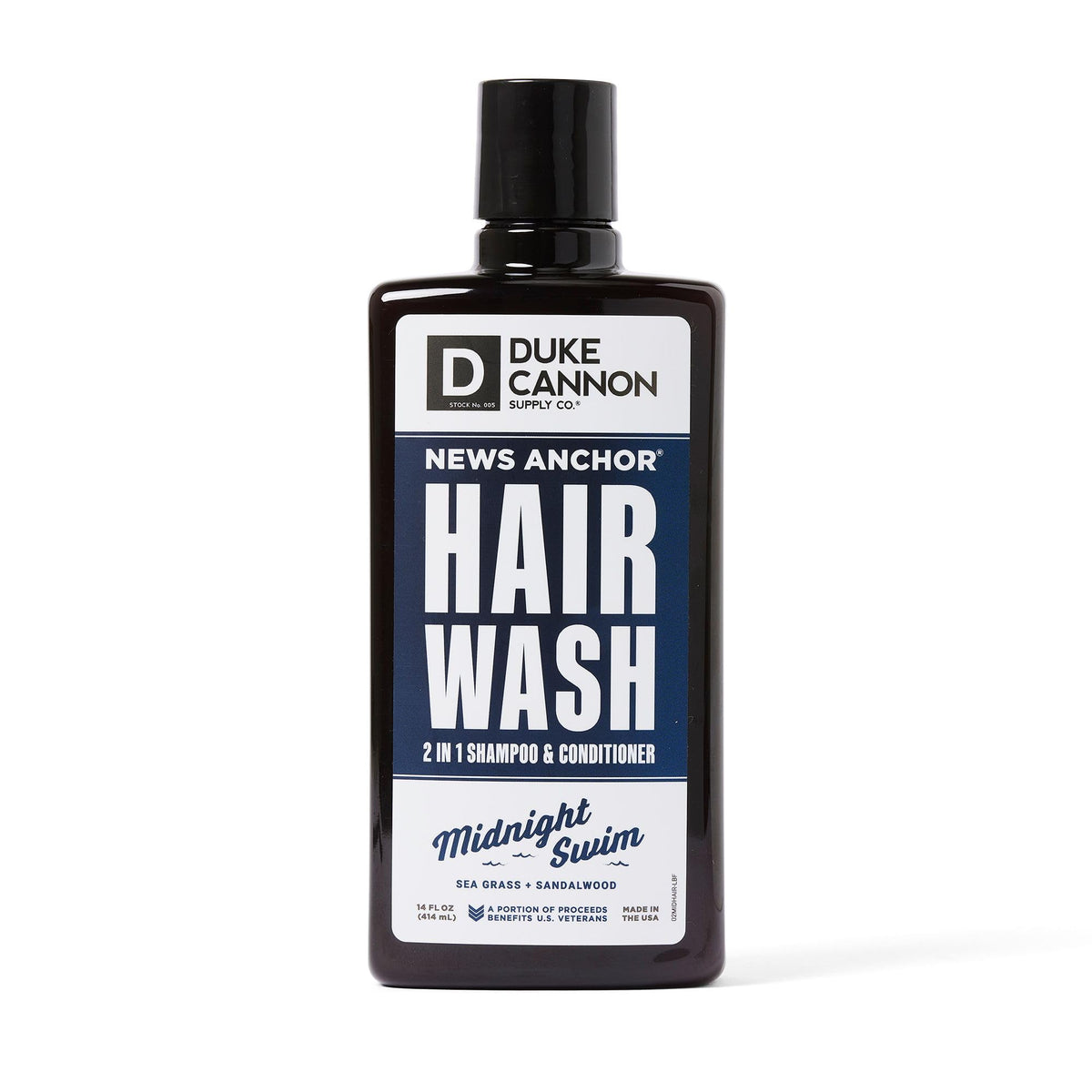 Duke Cannon News Anchor® 2-in-1 Hair Wash - Midnight Swim, 14 oz.