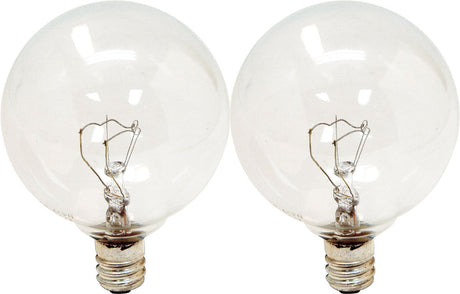 GE Lighting 17722 25 Watt Crystal Clear Vanity Globe Light Bulbs 2 Count