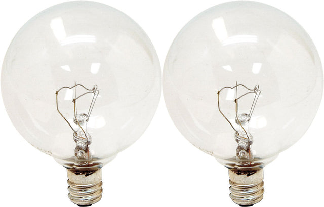 GE Lighting 17722 25 Watt Crystal Clear Vanity Globe Light Bulbs 2 Count
