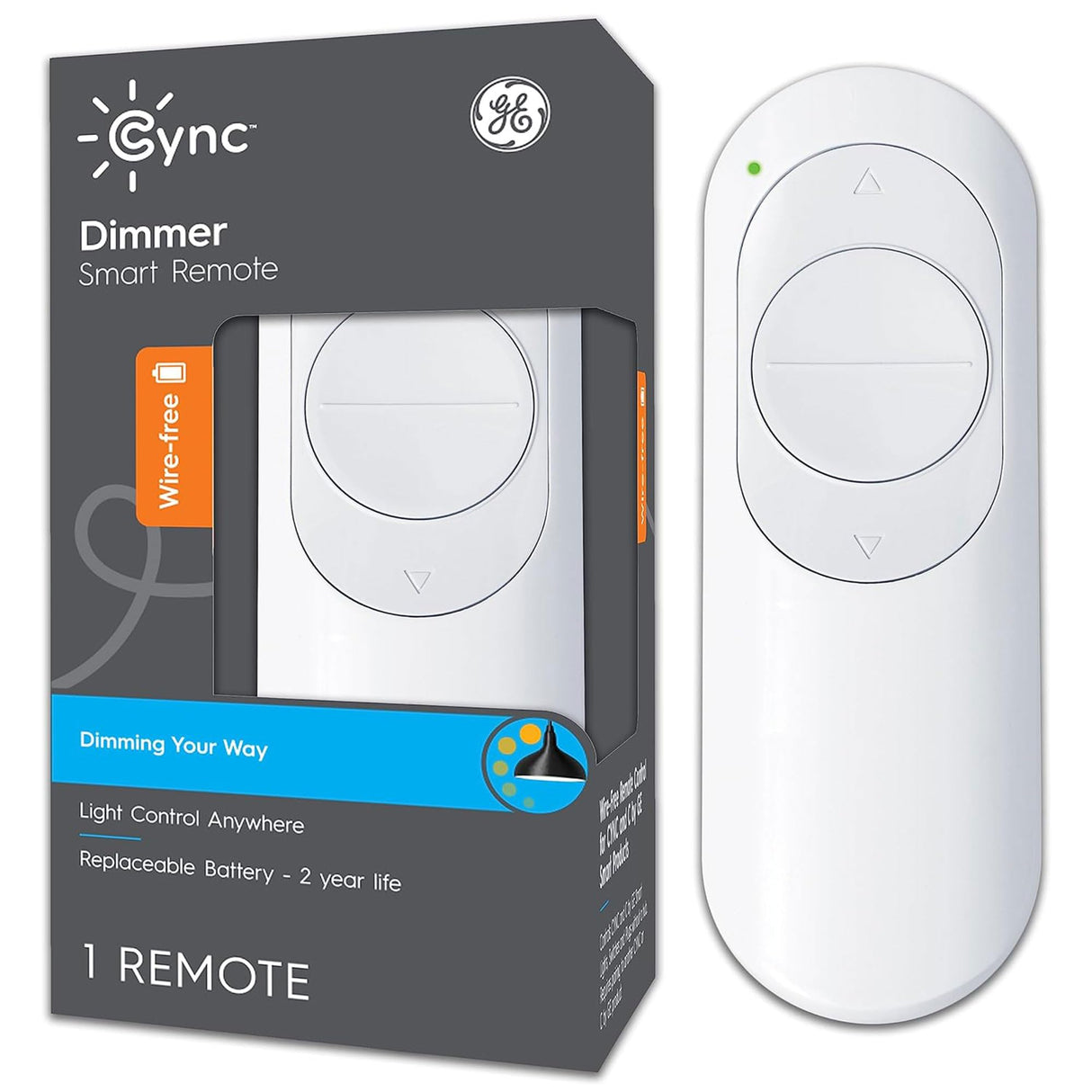 GE CYNC Bluetooth Enabled, Battery Powered Dimmer Remote