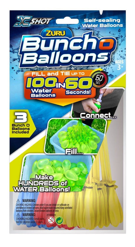Zuru Bunch O Balloons Instant 100 Self-Sealing Water Balloons Complete Gift Set Bundle, 3 Piece (300 Balloons Total)