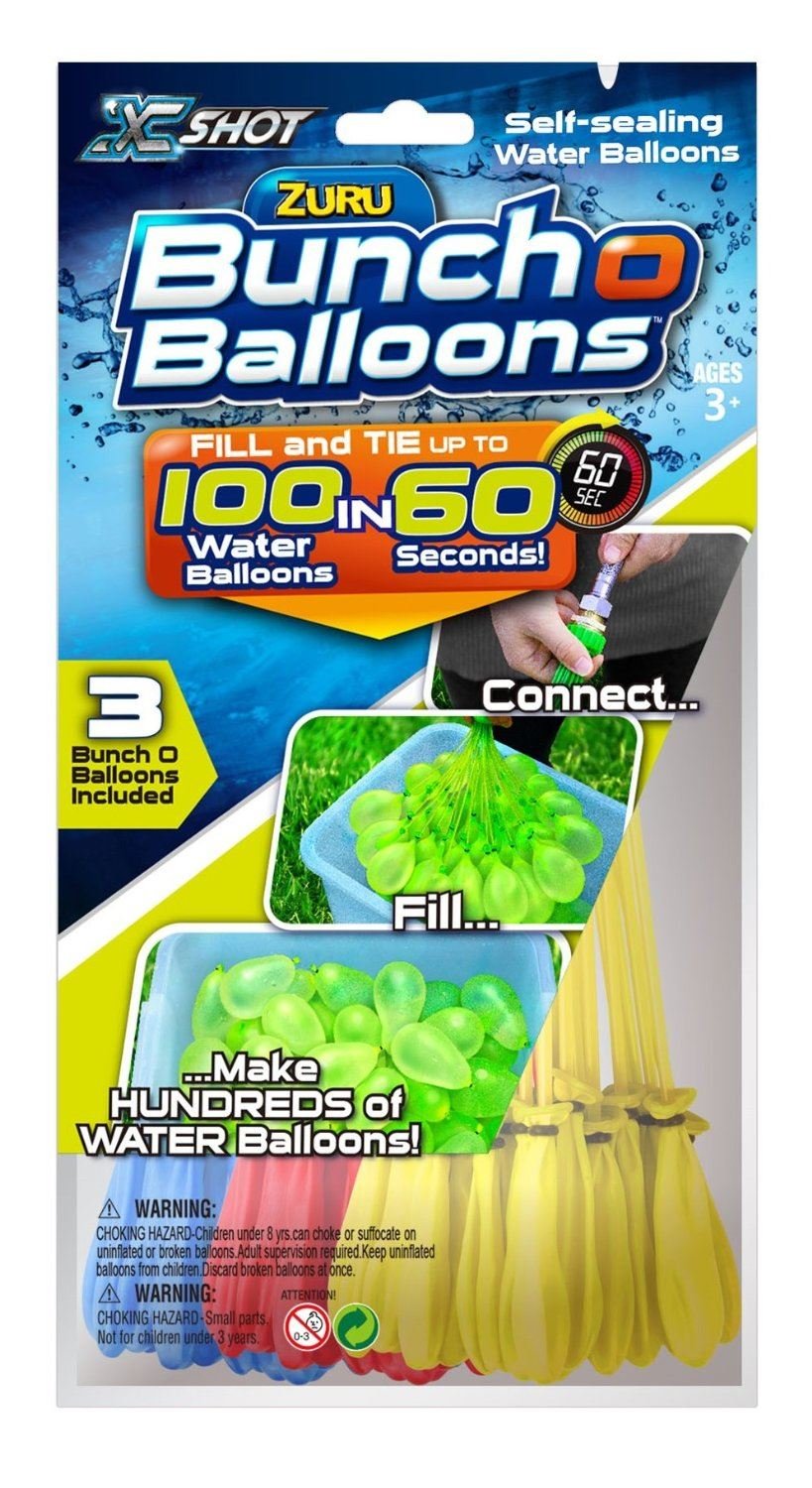 Zuru Bunch O Balloons Instant 100 Self-Sealing Water Balloons Complete Gift Set Bundle, 3 Piece (300 Balloons Total)