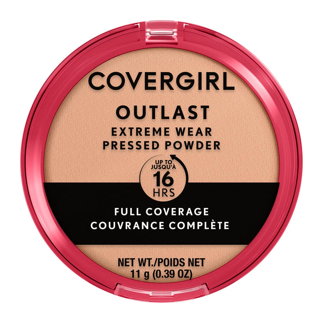 COVERGIRL Outlast Extreme Wear Pressed Powder, Natural, 0.38 Fl Oz, Full Coverage, Finishing Powder, Lightweight, Controls Shine, Variety of Shades
