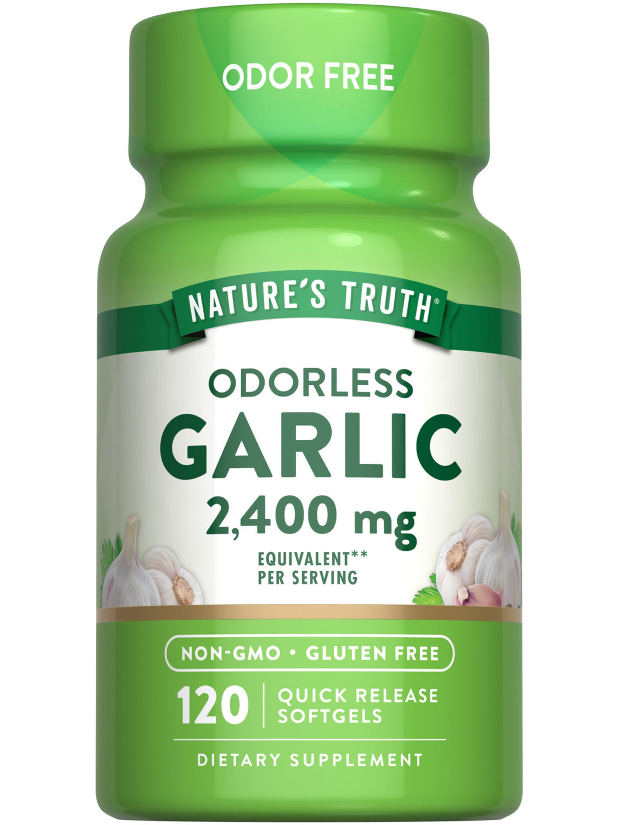 Nature's Truth Odorless Garlic 2400 mg | 120 Softgels