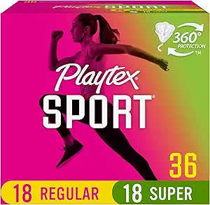 Playtex Sport Tampon Multipack, Unscented, (18 Regular/18 Super)