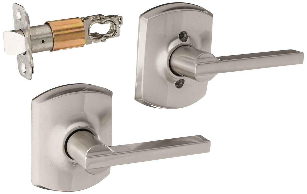 SCHLAGE Lock Company F10LAT619GRW Satin Nickel Passage Latitude Passage Door Lever Set