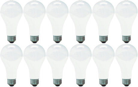 GE Soft White Light Bulb, 200 Watt, General Purpose Light Bulb, Medium Base (12 Pack)