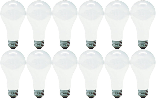 GE Soft White Light Bulb, 200 Watt, General Purpose Light Bulb, Medium Base (12 Pack)