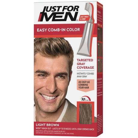 Just For Men Easy Comb-In Color, Light Brown, A-25