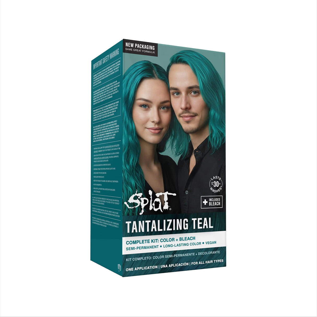 Splat Tantalizing Teal Semi Permanent Hair Dye Box Kit with Bleach