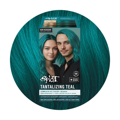 Splat Tantalizing Teal Semi Permanent Hair Dye Box Kit with Bleach