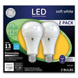GE Dimmable LED Light Bulbs, A21 General Purpose (75 Watt Replacement LED Light Bulbs), 1100 Lumen, Medium Base Light Bulbs, Soft White