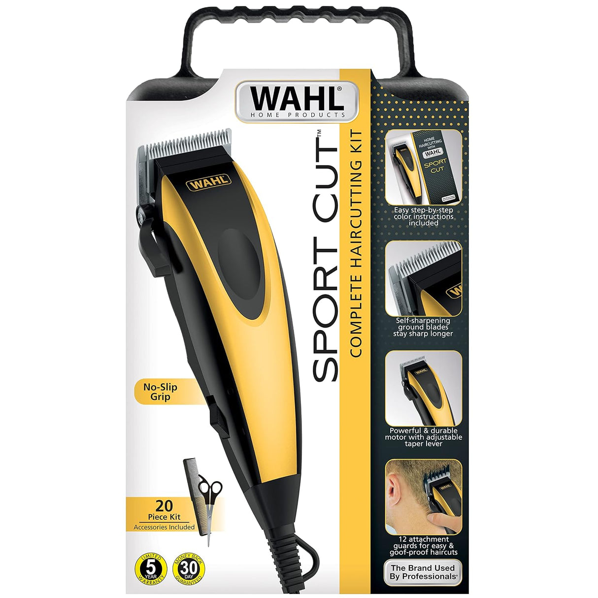 Wahl 20-Piece Combo Sport Cut No-Slip Self Sharpening Complete Clippers Haircut Kit 