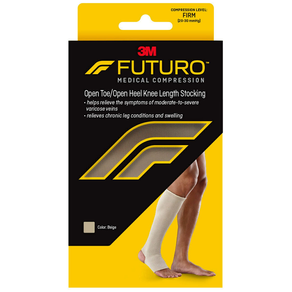 FUTURO Open Toe/Open Heel Knee Length Stocking, Beige, Medium