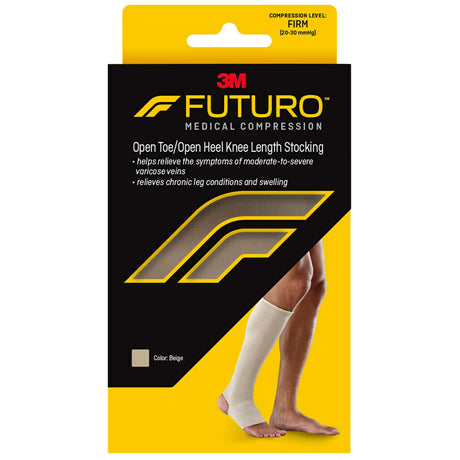 FUTURO Open Toe/Open Heel Knee Length Stocking, Beige, Medium