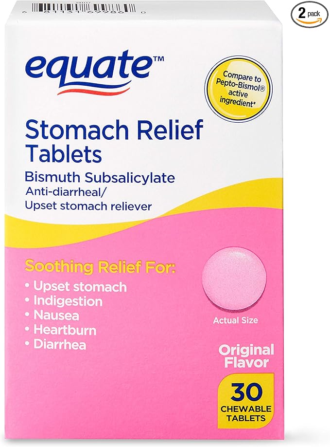 Guardian Pink Bismuth Tablets Indigestion Nausea 30 Chewable