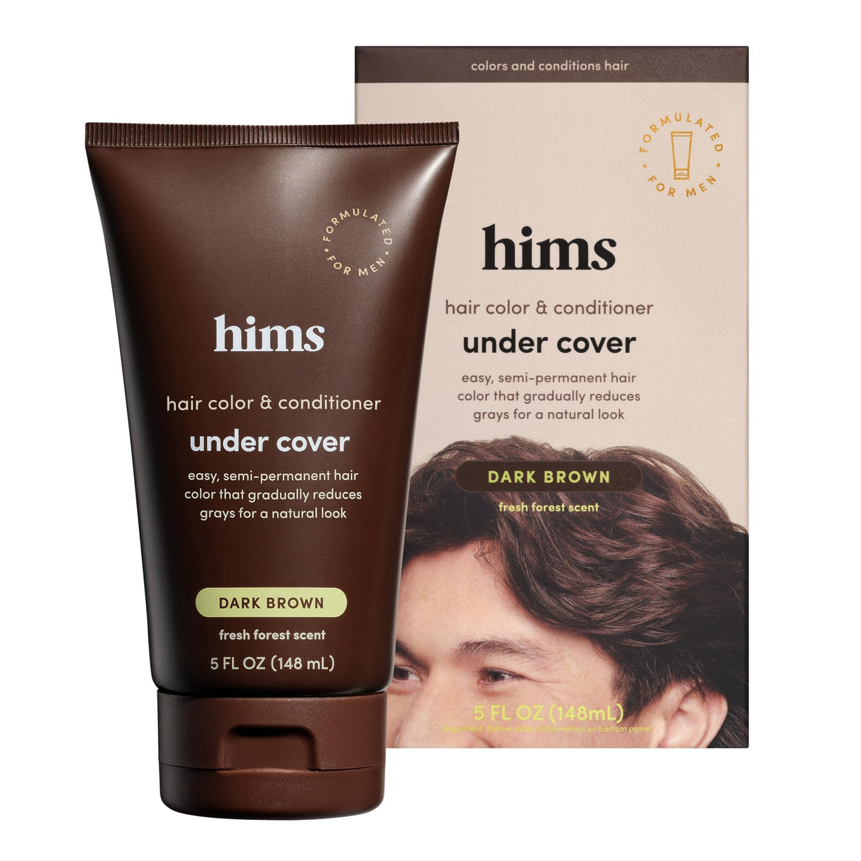 hims Under Cover Hair Color & Conditioner - Dark Brown