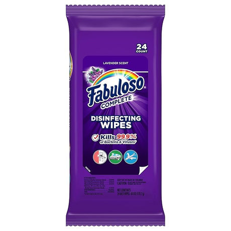 Fabuloso Complete Disinfecting Wipes, Lavender, 24 Count