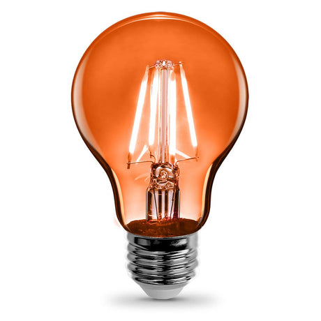 Feit Electric A19/TO/LED Filament 25W Equivalent Dimmable Clear Glass Light Bulb, Orange
