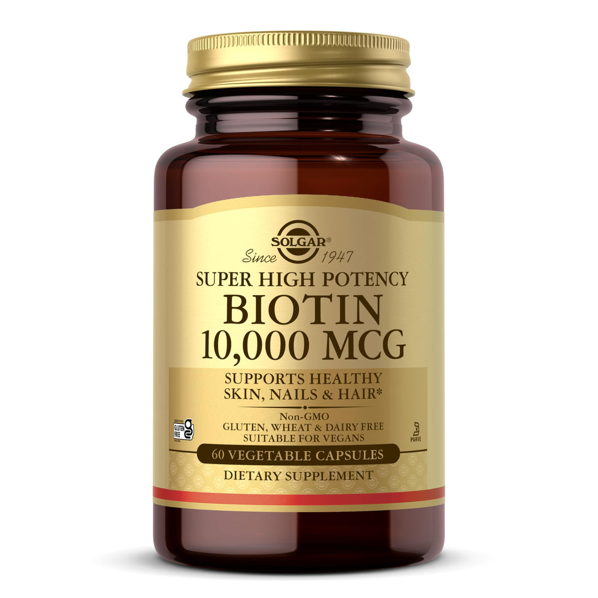 Solgar Biotin 10,000 mcg, 60 Vegetable Capsules