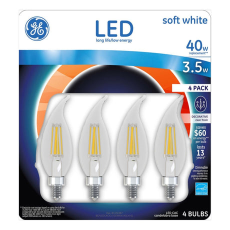GE Candelabra LED Light Bulb 4-Pack