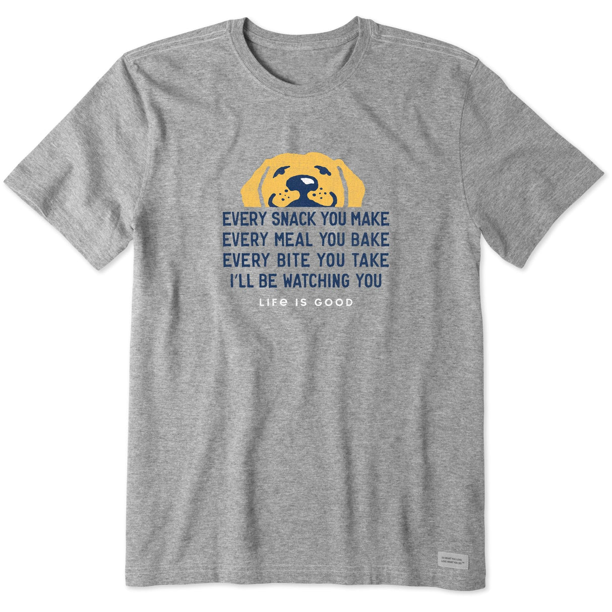 Life is Good Mens Dog Lover Crusher Graphic T-Shirt, Medium