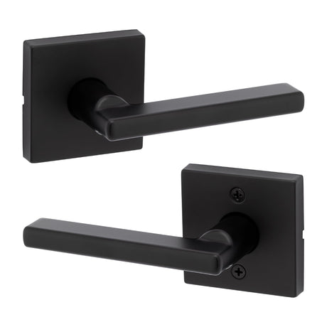 Kwikset Halifax Interior Passage Door Handle, Matte Black,