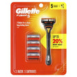 Gillette Fusion5 Razor for Men – Comfortable Shaving with Handle and 5 Blade Refills for Smooth Skin