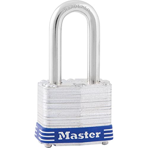 Master Lock 3DLF Long Shackle Padlock – 1-1/2 Inch Steel Shackle for High-Security Use