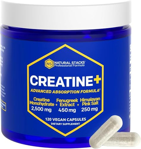 Creatine Monohydrate 2500mg pills, formulated to support muscle strength, power, and performance, ideal for athletes and fitness enthusiasts.