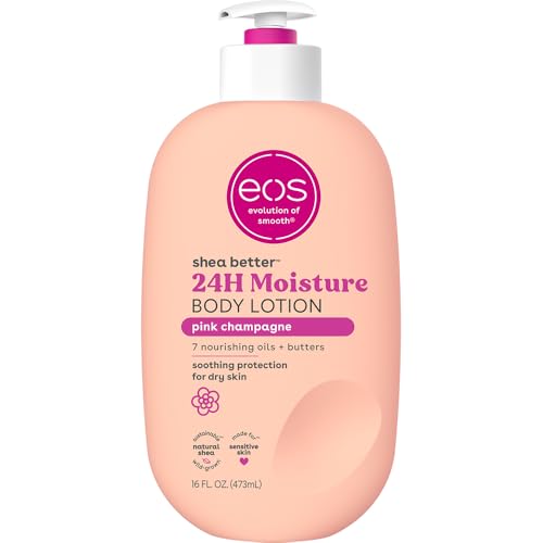 os Shea Better Body Lotion in Pink Champagne scent, infused with shea butter to deeply hydrate and leave skin soft, smooth, and subtly fragrant.
